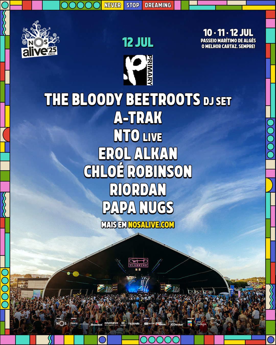 wtf clubbing nos alive 2025 july portugal lisbon